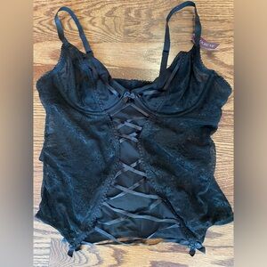 Adore Me Black Lace Corset Top, Size 38B